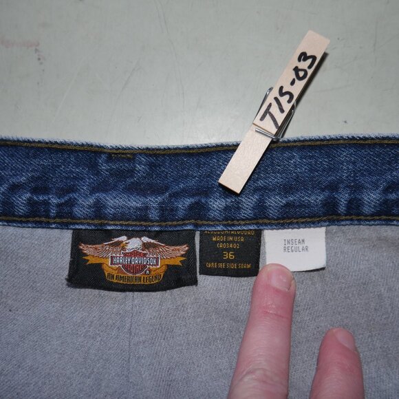 Harley Davidson Double Lined Jeans Mens Size 36x32 Biker Motorcylcle Denim EUC - Picture 11 of 13